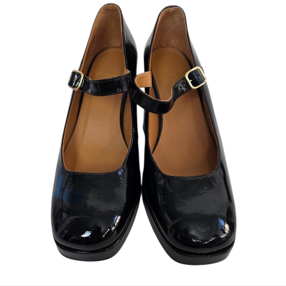 Sezane Georgia High Mary Jane's Patent Leather Size 37 US 6 New Without Box - Picture 5 of 9